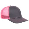 Lids Blank Slam Dunk Trucker Adjustable Snapback Hat, Charcoal/Neon Pink