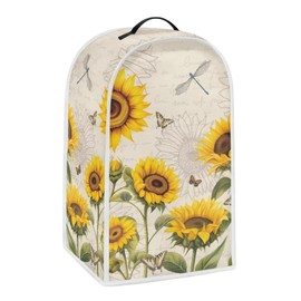 YUVAMAGIMO Sunflower Dragonfly Blender Dust Cover, Stand Mixer or Coffee Maker Appliance Cover, Anti Fingerprint Polyester Dust Proof Stain Resistant Blender Cover for Home Kitchen
