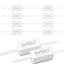 Innfeeltech 10 Pcs 5W 5% Tolerance 50 ohm Ceramic Cement Resistor For DIY Project and Experiments