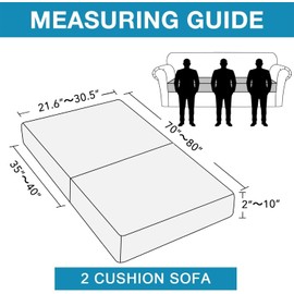 Flamingo P High Stretch Seat Cushion Cover Sofa Cushion Furniture Protector for Sofa Seat Sofa Slipcover Sofa Cover Soft Flexibility with Elastic Bottom, 2 Seat Cushion Cover (XL), Sand