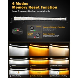 Auxbeam 6 Modes Amber White Series, 42 Inch 240W Curved LED Light Bar, Strobe Warning Flashing Dual Color Fog Light, Spot Flood Combo Off-Road Auxiliary Lighting, for Pickup Truck 4WD Jeep