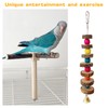 Rotating Parrot Perch with Chew Toy,Interactive Spinning Toys，Wooden Exercise Wheel