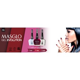 MASGLO GEL EVOLUTION Nail Polish Gel Effect, No UV/Led Lamp Required, Duration up to 12 day, 1 peice color (BELLA) Gel sin necesidad de lampara UV/Led, hasta 12 dias de duracion