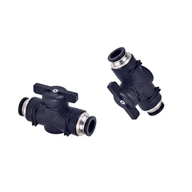 Yoebor Pneumatic Ball Valve 3/8" OD x 3/8" OD Push to Connect Fitting Air Flow Control Valve Straight Quick Connect Union, Pack of 2