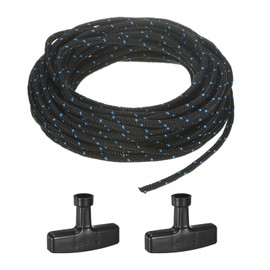M METERXITY Recoil Starter Rope Pull Cord 5.5mm 10m Pull Starter Rope with Handles Nylon Pull Cord Pull Starter Rope for Mower/Chainsaw/Trimmer/Brush Cutter [Black Blue,Black]