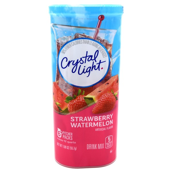 Crystal Light Strawberry Watermelon Drink Mix, 12-Quart Canister (Pack of 5)