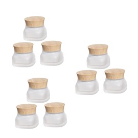 PACKOVE 3sets Square Frosted Glass Cosmetic Storage Jars with Lid Durable Empty Dispenser for Creams Powders and Samples for Travel and Daily Use 3pcs*3