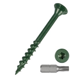 METALLIXITY Deck Screws (#8x2) 120Pcs, Carbon Steel Wood Screw Decking Screws with T25 Torx Drive Head - for Wood Fence, Table, Chairs, Green