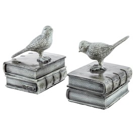 MyGift Diseño de pájaros y Libros Decorativos de Estilo Vendimia Estantes para Libros de cerámica/pisapapeles Casa
