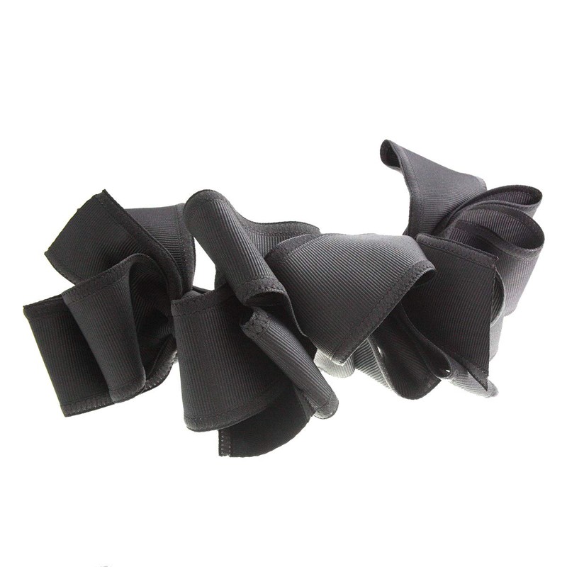 VINGTAINE H7167-GY Volume Ribbon, Banana Clip, Basic, Elegant, Multi-Layered Ribbon,