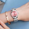 Reloj Elegante para Mujer – Acero Inoxidable, Correa Rosa, Resistente