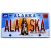 Alaska Metal License Plate Magnet 3.25" X 1.75" (Bear)