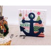Funly mee Vintage Blue Metal Nautical Anchor Napkin Holder (Blue)
