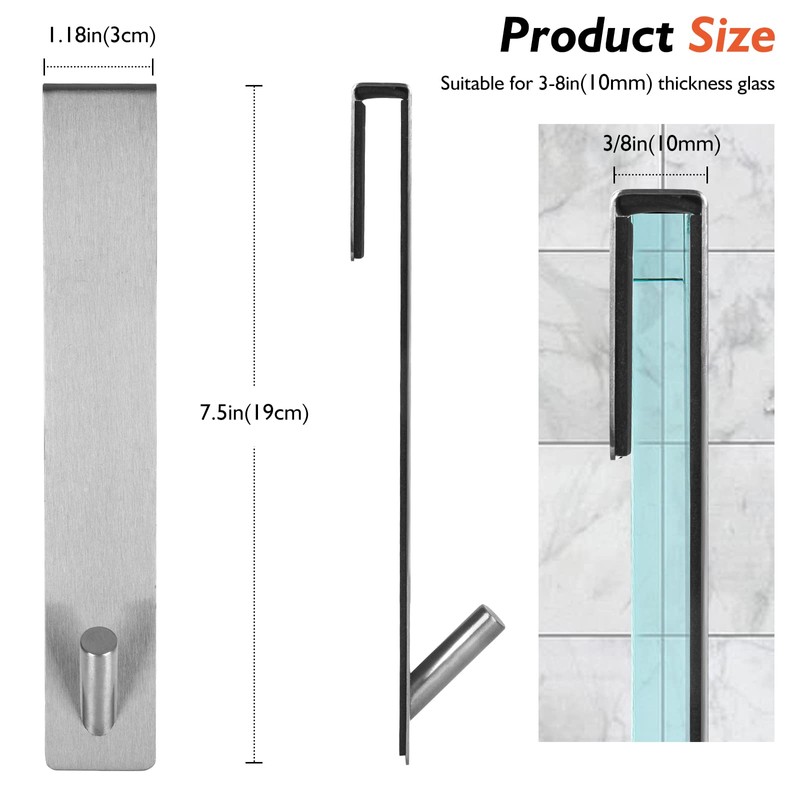 Kontoyo Shower Door Hooks(7.5 Inch),Extended Over Door Hooks for Bathroom
