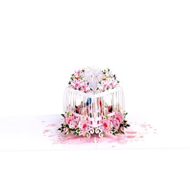 CardPop Flower Pop Up Birthday Card for Women & Men. 3d The Love Birds Bird Cage Card for Mothers Day, Birthday, Anniversary, Valentines & any Celebration