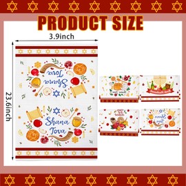 kaixiaoru 4Pcs Rosh Hashanah Kitchen Towels Shana Tova Dish Towel Happy Rosh Hashanah Decoration for Hostess Gift Holiday Party Home Kitchen Decorations