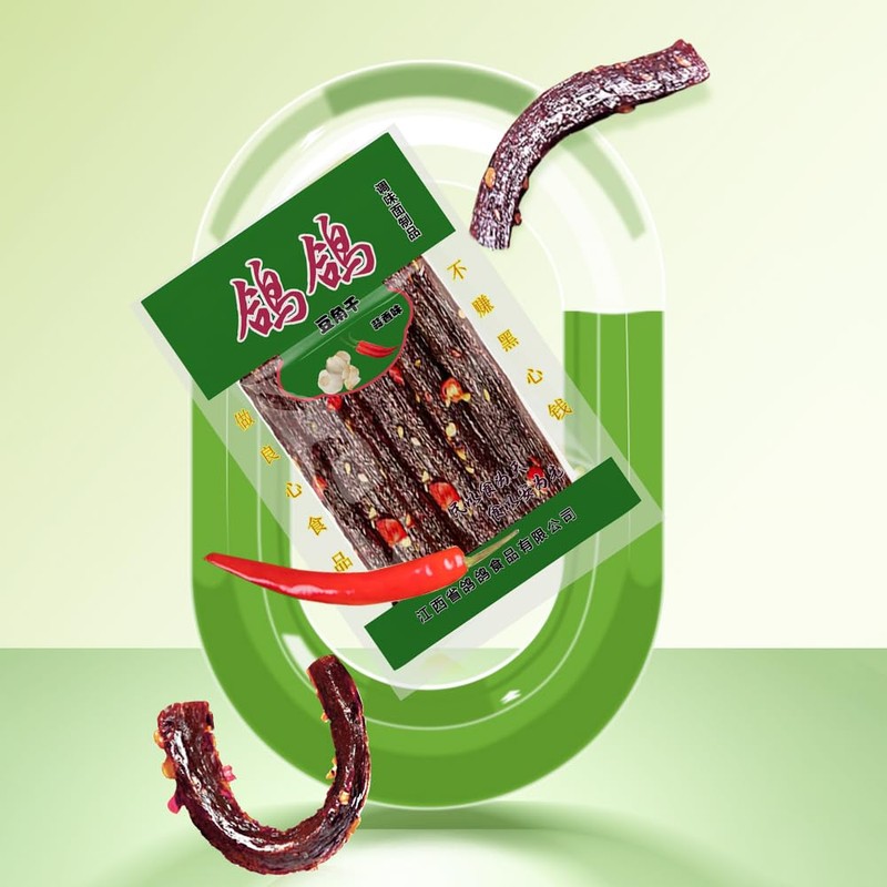 Spicy Chinese La Tiao Snack, Dried Bean Curd Strips with