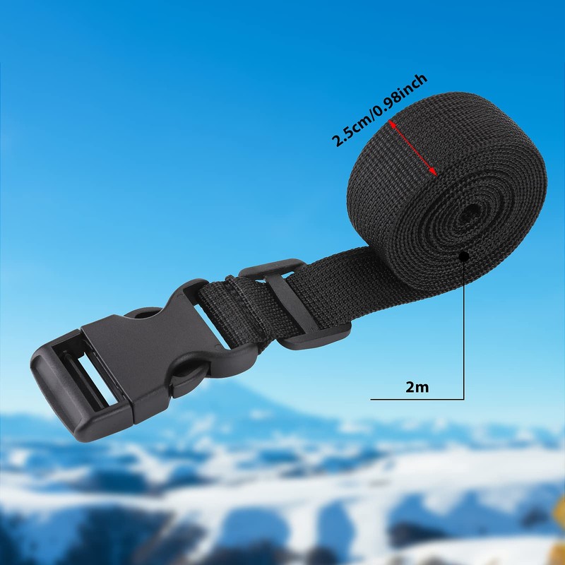 Thinp Pack of 4 Nylon Webbing with Adjustable Buckles 25