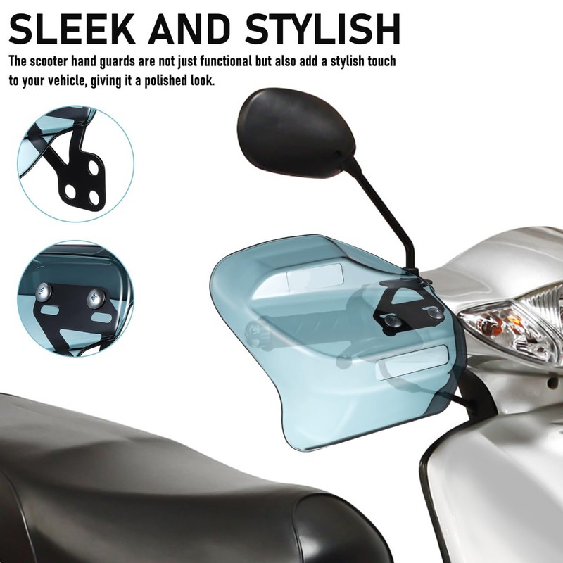 JECOMPRIS Motorcycle Handlebar Protection Hand Guard for Scooter with Windscreen