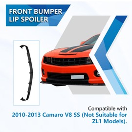 ECOTRIC Front Bumper Lip Compatible with 2010-2013 Camaro V8 SS Street Style Lower Spoiler Splitter Black