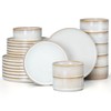 E-far 24-Piece Stoneware Dinnerware Sets, Plates and Bowls Sets for