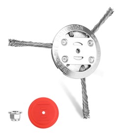 smtfcty Weed Brush for Brush Cutter, Steel Wire Grass Trimmer Head, Steel Wire Brush Cutter, Trimmer Head, Wild Herb Brush with Accessories for Effective Moss Removal and Weeds (3 Heads)