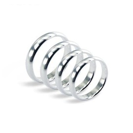 Sterling Silver Handcrafted 4mm Wedding Band Ring | Size - T (H - Y Available)