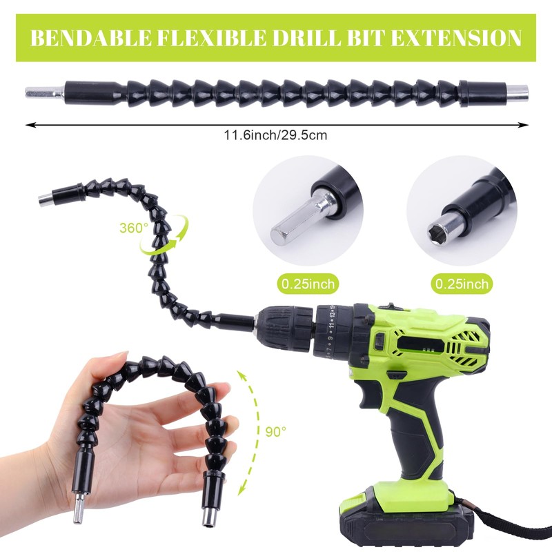 BoxedHome 13 pieces 105° angle screwdriver attachment adapter, angle attachment