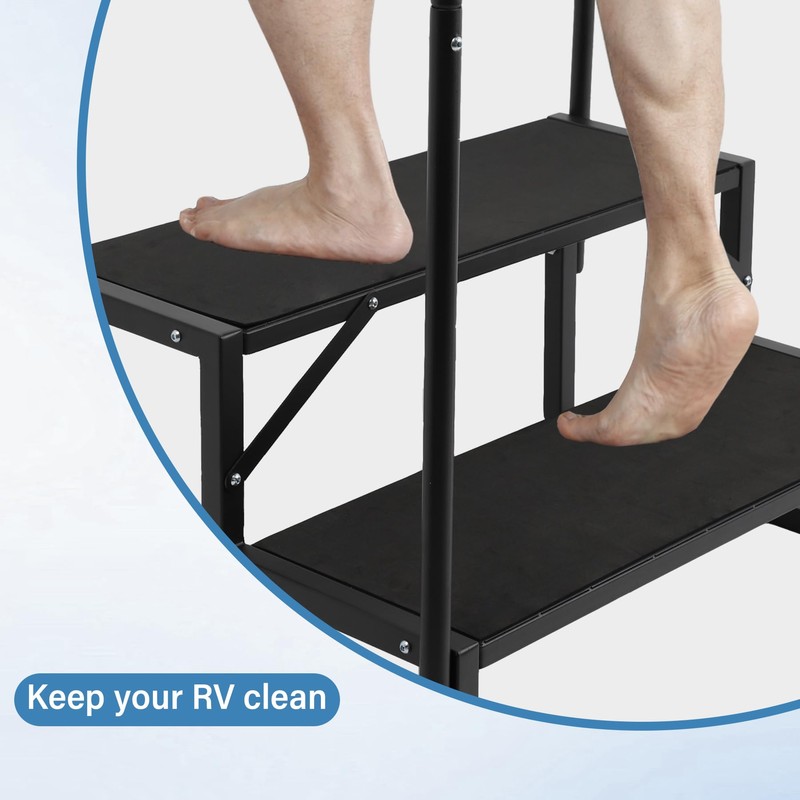 RV Steps w/Dual Handrails, 2 Step Spa Hot Tub Steps
