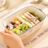 Ceramic Lunch Box with Compartment, Lunch Box with Lid, White