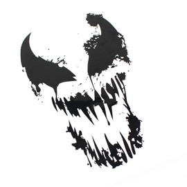 Finest Folia Skull Alien Monster Sticker Car Boat Motorcycle Caravan Decor K078 (Glossy Black, 28 x 18 cm)