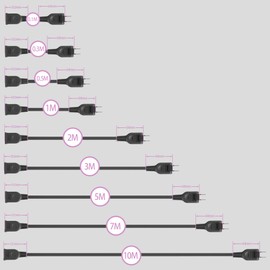 Extension Cord, Thin, 32.8 - 32.8 ft (10 - 10 m), Black, 0.3 - 32.8 ft (0.1 - 10 m), Swing Plug, 15A, 1,500W, AC Adapter, Neatly Connected, Double Sheathed, Insulated Cap, Tracking, Soft, Slightly