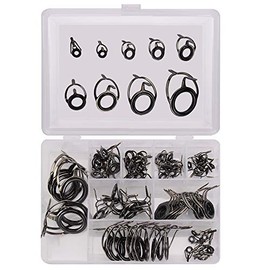 VOANZO 85pcs/box Fishing Rod Guides Fishing Rod Repair Kit Casting Rod Spinning Bait Casting Guides Ceramics Stainless Steel Carbon Guide