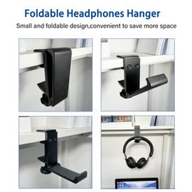DAZLOR Weiyichuang Desk Headphone Hanger,Headphone Stand, Headphone Foldable Hanger Adjustable Headset Stand Clamp Mount Desk Hook