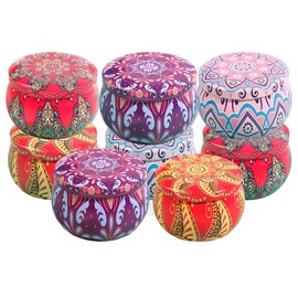 Bluelander Set de 8 Velas Aromaticas Decorativas de 2.2 Oz, Velas Aromaticas 100% Cera Pura de Soya Velas Decorativas Olor Higo, Gardenia, Violeta Persimón Japonés, Contenedor Reutilizable (8 Piezas)