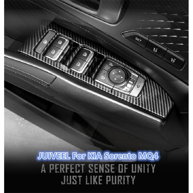 JUIVEEL Carbon Fiber Grain ABS Car Interior Window Switch Panel
