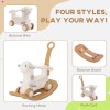 Qaba 4-in-1 Rocking Horse with Detachable Balance Board for 2-5