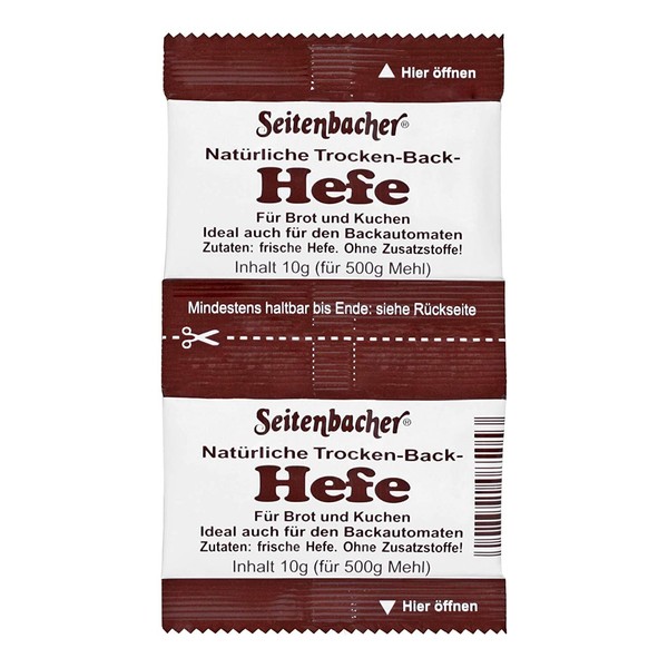 Seitenbacher Yeast for Bread, Cakes and Pastries, No Additives, 4