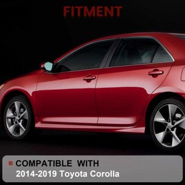 Passenger Side Mirror Compatible with 2014-2019 Toyota Corolla 7PINS with Power Glass Heated Manual Folding With Turn Signal Light Black Right Side View Mirrors Replace TO1321295