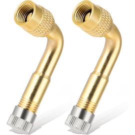 2 Pieces 90 Degree Valve Extension, Valve Extension, Copper Valve Adaptor, Angle Valve Extension, Tyre Valve Extension, for Car, Motorcycle, Bicycle, Scooter