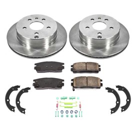 Rear Brake Rotors Brake Pads Replacement Part for Chevy Equinox GMC Terrain 2010-2017 5pc Kit With Parking Brake Shoes & Springs