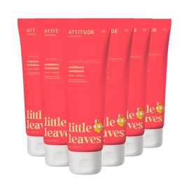 ATTITUDE Hair Conditioner for Kids, Dermatologically Tested Products, Plant- and Mineral-Based Detangler, Vegan, Mango, 8 Fl Oz (Pack of 6)