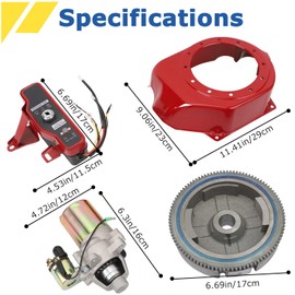 Electric Motor Kit, Upgraded Starter Motor Electric Starter Kit for Honda Engine GX160 GX200 5.5HP 6.5HP, Auto Parts for Car Starter Replacement