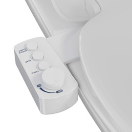 DIHAF Fresh Water Bidet with Self-cleaning Dual Nozzles for Rear And Feminine Washing, Non-Electric Bidet Toilet Attachment, with Waterproof Cover to Prevent Leaking, Adjustable Water Pressure