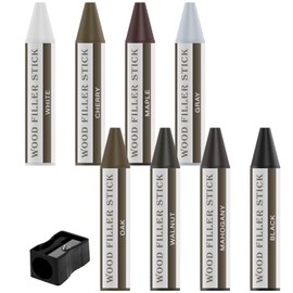 SEISSO Flooring Repair Crayons, 8 Colors, Floor Repair, Hide & Seek Sticks, Screw Hole Repair, Hide & Seek Sticks, Hide Scratches, Wooden Furniture Repair, Pencil Sharpener