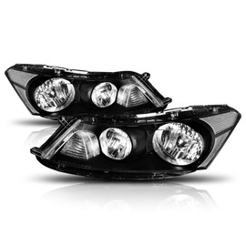 2Pcs Replacement Headlights Assembly Compatible with Honda Accord Sedan 08-12,Black Housing/Clear Corner