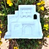 PotteryPie Village House Wall Plaque 9" IN STOCK Ceramic Bisque