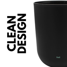 Nell Waste Paper Bin, 10 L, Black, Modern Bin without Lid, Minimalist and Elegant Design, Ideal for Office, Bathroom and Living Room