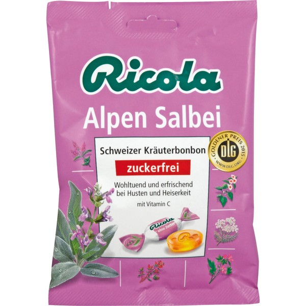 Ricola Alpen Salbei Schweizer Kräuterbonbon zuckerfrei, 75 g Candies