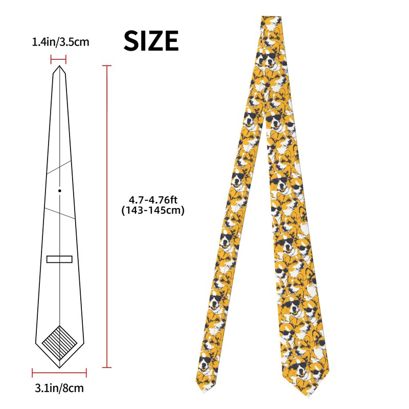 NiuKom Corgi Cool Yellow Ties for Men Cool Necktie Great